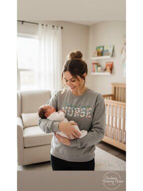 Newborn Nursery Nurse Sweatshirt Healthcare-Professional Casual Cozy-chic